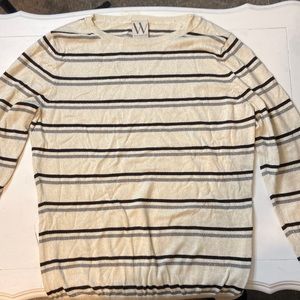 Striped Cream Long Sleeve with Subtle Gold Accents Throughout